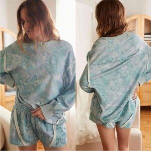 UO OUT FROM UNDER Boho Seamed Tie Dye Loungewear Oversized Crewneck Sweatshirt